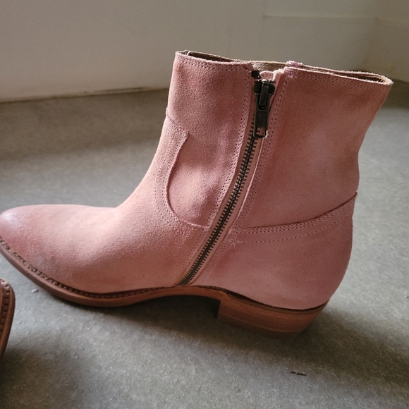 🌟 AUTHENTIC ✨️ NEW Frye Suede Billy Short Boots Dusty Rose Pink 👢 Size 10 - Picture 9 of 16